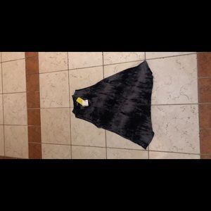 Soft black and grey tie dye tank, neck cut out